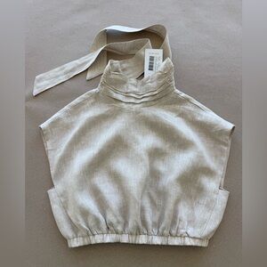 DISSH — Della Natural Linen Crop Top — Size 6 US — NWT